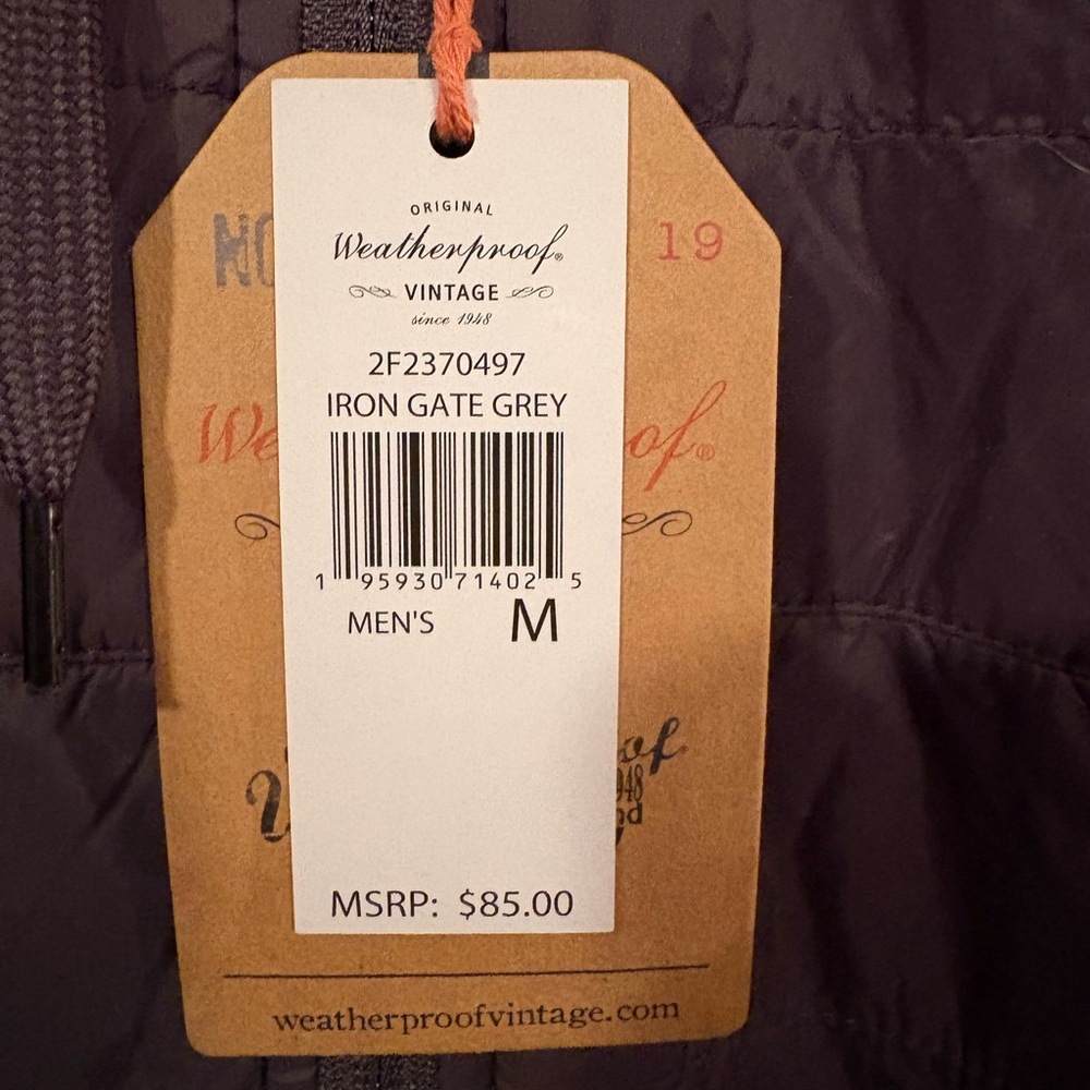 NWT Weatherproof Quilted Hooded Vest - Dark Gray - Picture 3 of 5